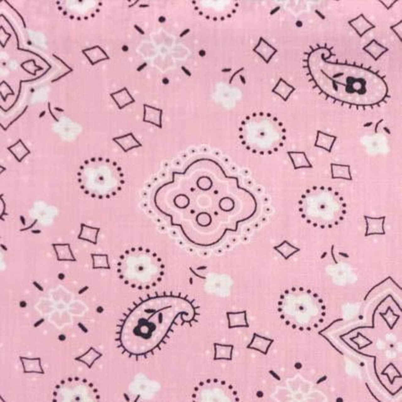 1 Yard DIY Bandana Print Fabric Soft Cotton Poly, Continuous Yardage, Machine Washable 58/59 Inches Wide